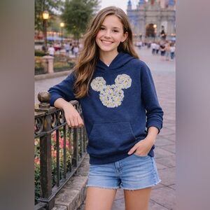 Disney Mickey Mouse Daisy Floral Silhouette Hoodie - Youth XL